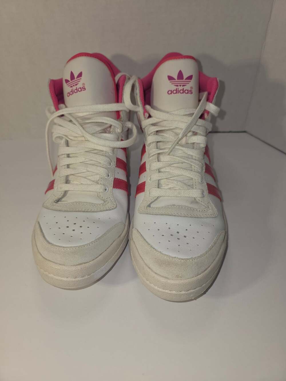 adidas Top Ten Hi Sleek Women's US 10 White Pink V22854 Sneakers - Picture 1 of 8